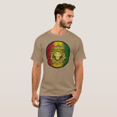 T-shirt drapeau de lion de reggae de rasta (Devant entier)