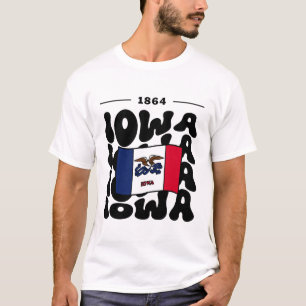 T-shirt Drapeau de l'Iowa États-Unis