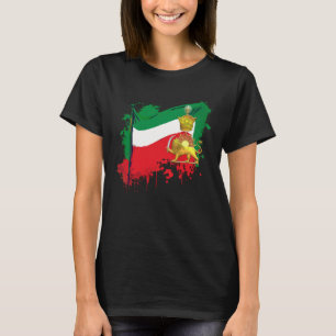 T-shirt Drapeau de l'Iran avec la couronne Pahlavi shir va
