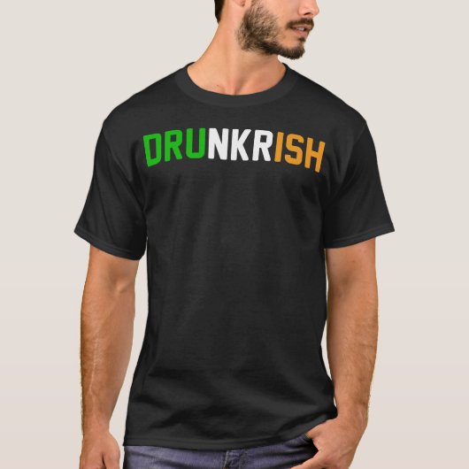 T-shirt drapeau de l'irlande drunkrish (Devant)
