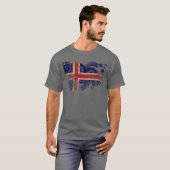 T-shirt Drapeau de l'Islande (Devant entier)