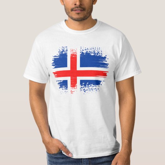 T-shirt Drapeau de l'Islande (Devant)