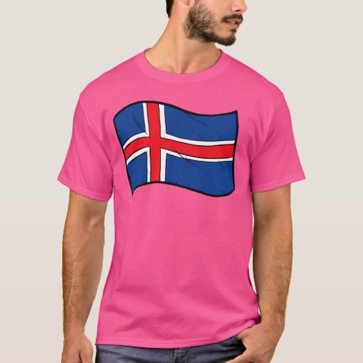 T-shirt Drapeau De L'Islande (Devant)