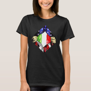 T-shirt Drapeau de l'Italie - Demi-Américaine - Demi-Itali