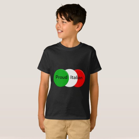 T-shirt Drapeau de l'Italie. Italien fier (Devant entier)