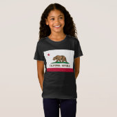T-Shirt Drapeau de l'ours de Californie : État de Cali Gol (Devant entier)
