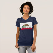 T-shirt Drapeau de l'ours de Californie : État de Cali Gol (Devant entier)
