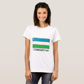 T-shirt Drapeau de l'Ouzbékistan (Devant entier)
