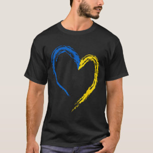 T-shirt Drapeau de l'Ukraine Cœur Vintage Amants ukrainien
