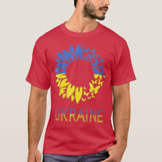 T-shirt Drapeau de l'Ukraine pour femmes Tournesol, ukrain