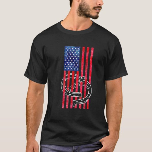 T-shirt drapeau de l'usa pour le fer à cheval cool (Devant)