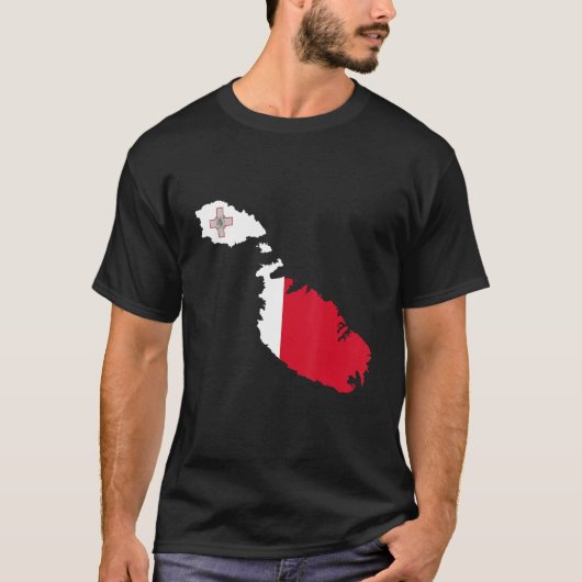 T-shirt Drapeau de Malte dans le contour de Malte Malte (Devant)