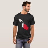 T-shirt Drapeau de Malte dans le contour de Malte Malte (Devant entier)