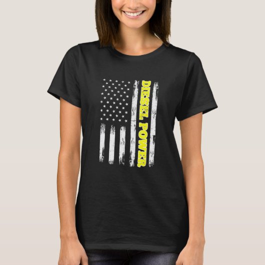 T-shirt Drapeau de mécanicien diesel (Devant)