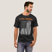 T-shirt Drapeau de mineur de charbon Outils USA Exploitati (Devant entier)