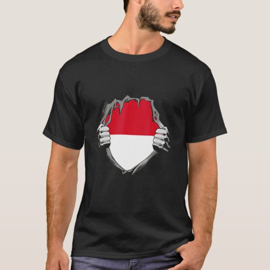 T-shirt Drapeau de Monaco (Devant)