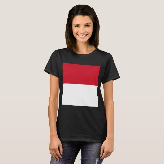 T-shirt Drapeau de Monaco (Devant entier)