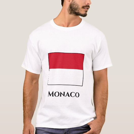 T-shirt Drapeau de Monaco (Devant)