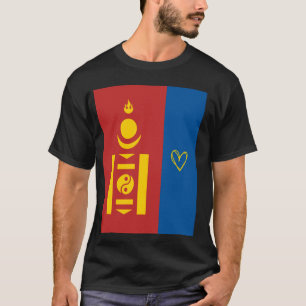 T-shirt Drapeau de Mongolie Cœur mongol Fier héritage Nati