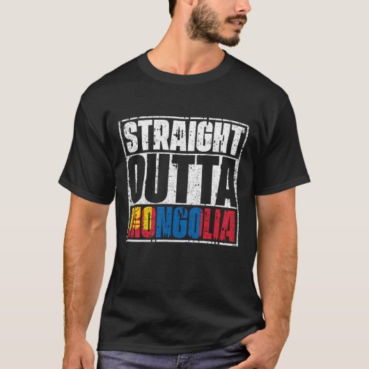 T-shirt Drapeau De Mongolie Droite (Devant)