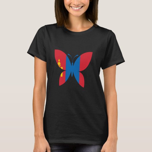 T-shirt Drapeau de Mongolie Fierté mongole Papillon Mongol (Devant)