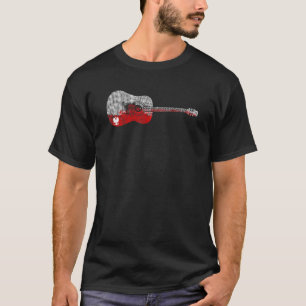 T-shirt Drapeau De Musique De Guitare Polonaise
