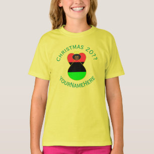 T-shirt Drapeau de Noël ange de la diaspora africaine pers