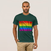 T-shirt Drapeau de ondulation de gay pride - (Devant entier)