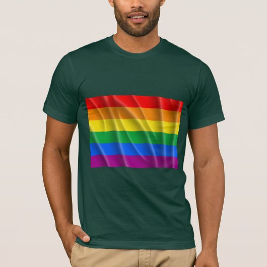 T-shirt Drapeau de ondulation de gay pride - (Devant)