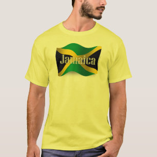 T-shirt Drapeau de ondulation de la Jamaïque