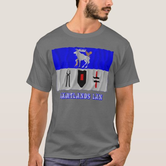 T-shirt Drapeau de ondulation de län de Jämtlands avec le (Devant)