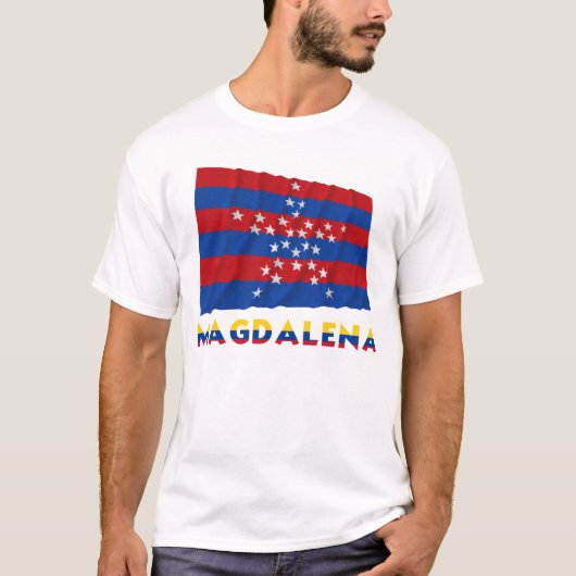 T-shirt Drapeau de ondulation de Magdalena avec le nom (Devant)