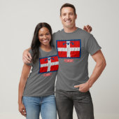 T-shirt Drapeau de ondulation de Piemonte avec le nom (Unisexe)