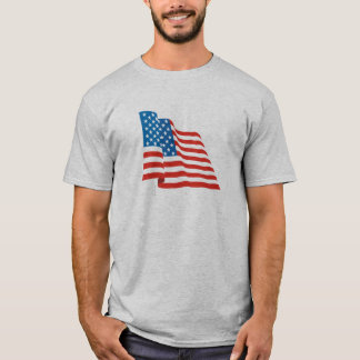 T-shirt drapeau de ondulation des USA