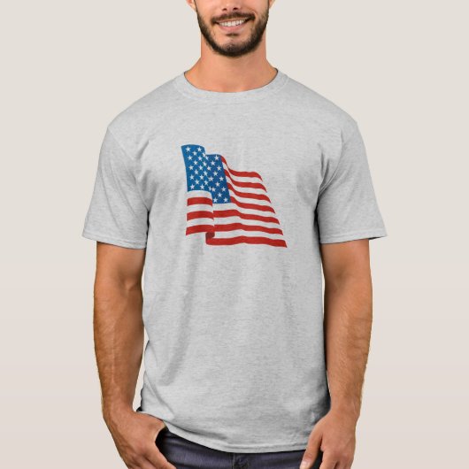 T-shirt drapeau de ondulation des USA (Devant)