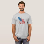 T-shirt drapeau de ondulation des USA (Devant entier)