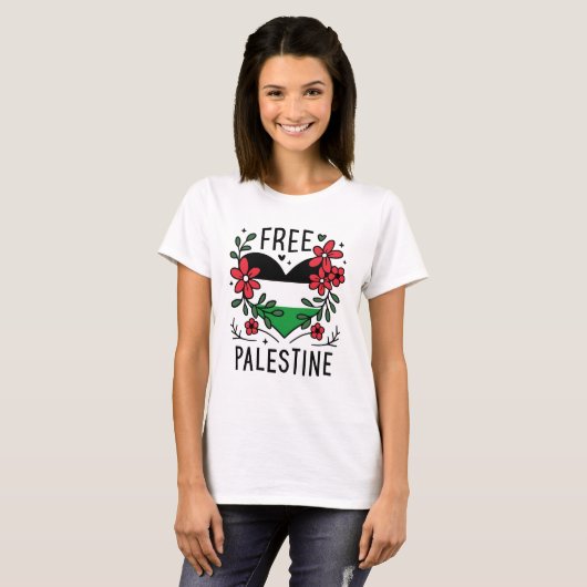 T-shirt Drapeau de palestine libre (Devant entier)
