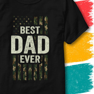 T-shirt Drapeau de papa à l'extérieur Meilleur papa Camo D