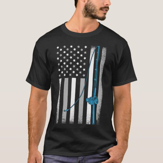T-shirt Drapeau de pêche américain (Devant)