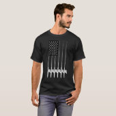 T-shirt Drapeau de pêche américain Engin de pêche (Devant entier)