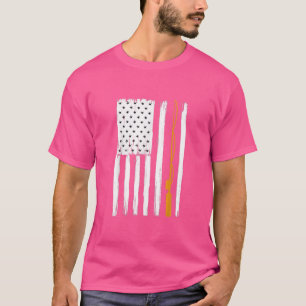 T-shirt Drapeau de pêche américain pêcheur Us 19 