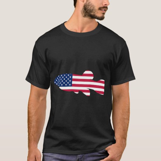 T-shirt Drapeau de pêche, Citation de pêche, Conception de (Devant)