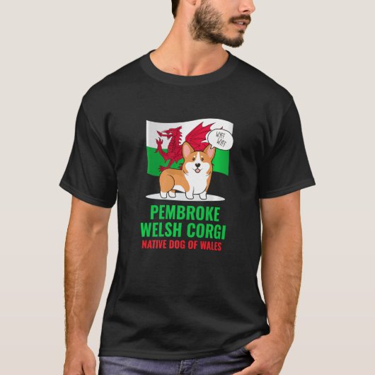 T-shirt Drapeau de Pembroke Welsh Corgi Chien Barres Pays  (Devant)