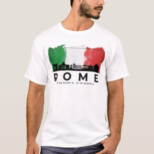 T-shirt Drapeau de pinceau de Rome Italie Cityscape