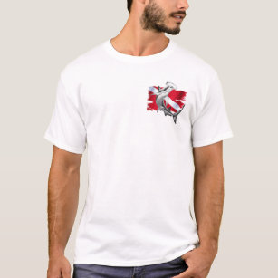 T-shirt Drapeau de piqué avec le requin-plongeur de