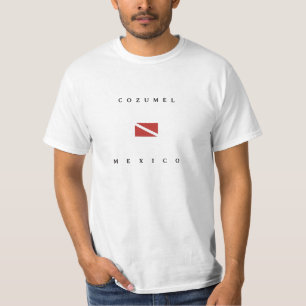 T-shirt Drapeau de piqué de scaphandre de Cozumel Mexique