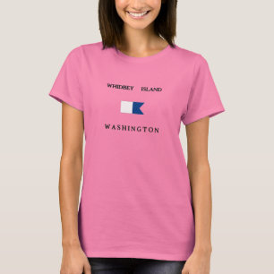 T-shirt Drapeau de piqué de Washington d'île de Whidbey