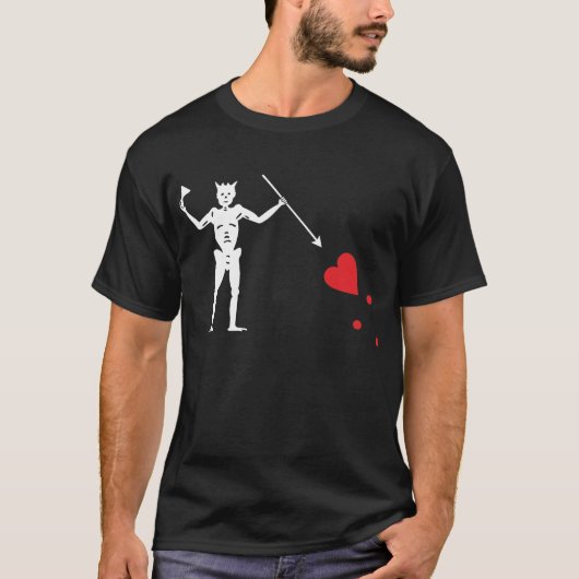 T-shirt Drapeau de pirate Blackbeard, Edward Teach (Devant)