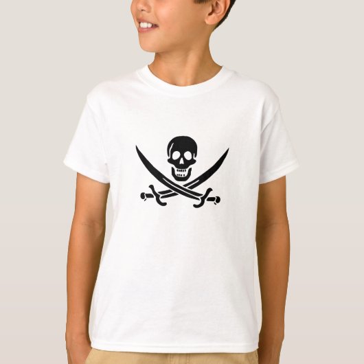 T-shirt Drapeau de pirate Crâne croisé épées (Devant)