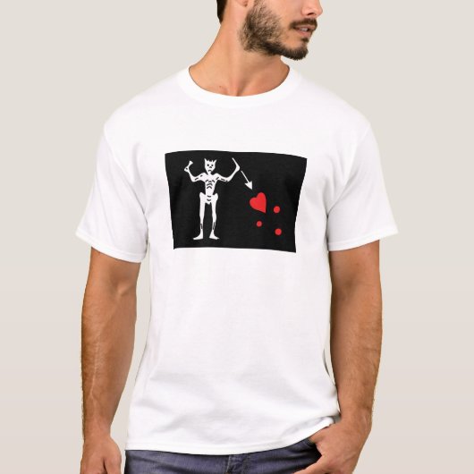 T-shirt Drapeau de pirate de Blackbeard (Devant)